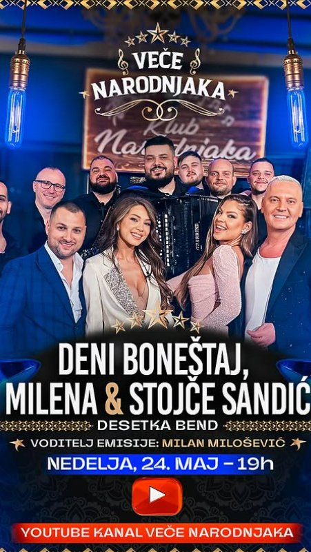 NEDELJA (19.00): UŽIVAJTE uz novo VEČE NARODNJAKA 🎤🎶
