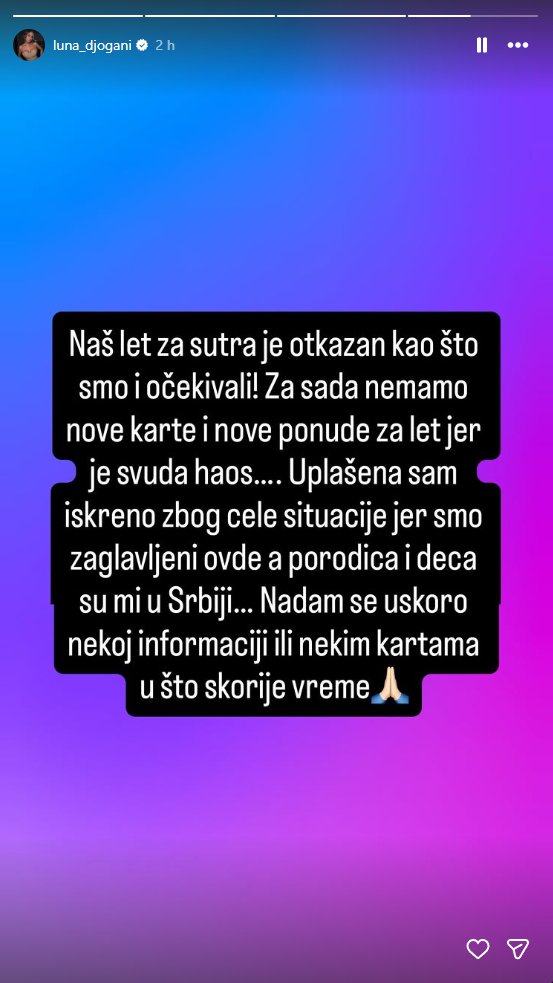 OGLASILA se LUNA Đogani sa Maldiva: OTKAZAN nam je LET, iskreno sam UPLAŠENA 💔