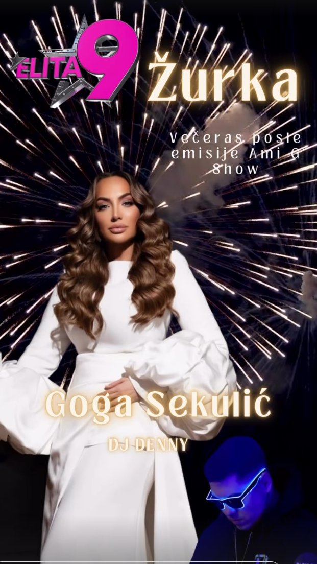 Spremite se za PROVOD: GOGA SEKULIĆ večeras nastupa ELITI 🤩📺