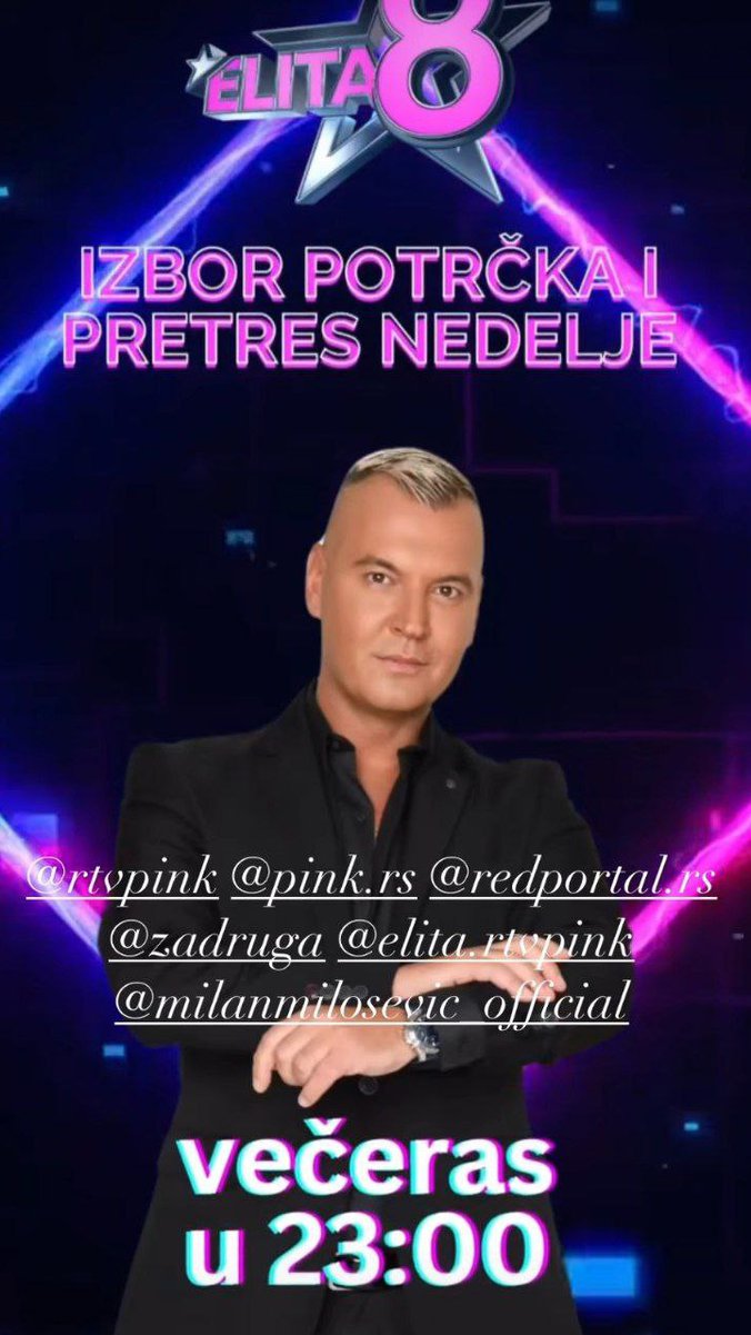 VEČERAS u 23.00 📺 IZBOR POTRČKA i PRETRES NEDELJE 🥰