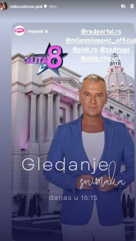 ELITA 8 ✨ Večeras u ponoć ne propustite GLEDANJE SNIMAKA sa MILANOM MILOŠEVIĆEM 📺🎊