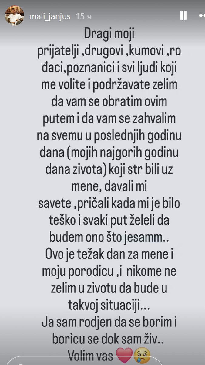 JANJUŠEVA poruka na godišnjicu SMRTI BRATA Mihaila lomi srca: NIKOME ne želim u ŽIVOTU da bude u takvoj situaciji 😢💔