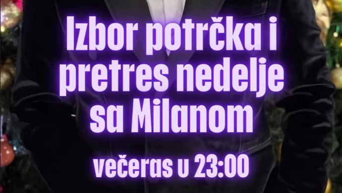Večeras u ELITI: IZBOR POTRČKA I PRETRES NEDELJE sa Milanom Miloševićem 🤩😎
